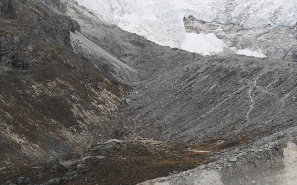 Oversteek van de hut naar laguna 69