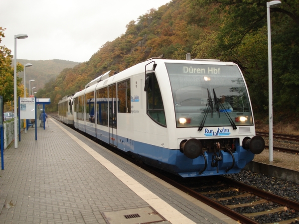 Heimbach (D)Rurtalbahn Regio Sprinter 6016.1 eindstation
