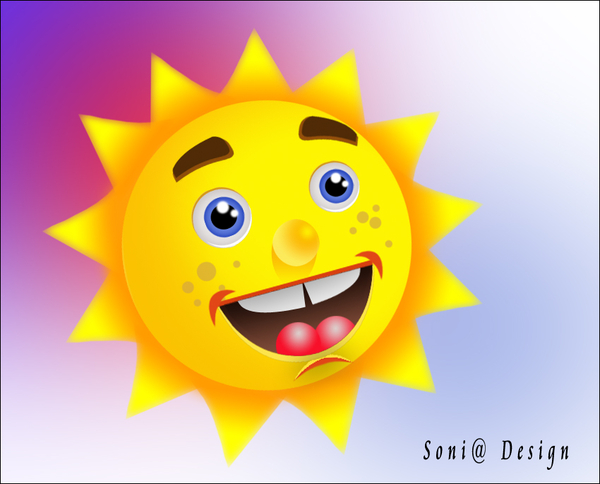 zonneke getekend in photoshop