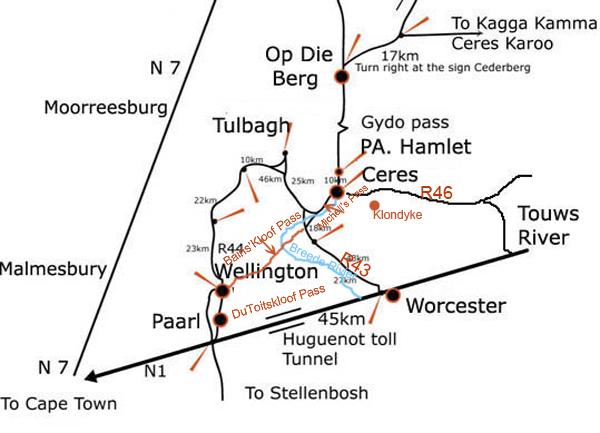 map-Ceres uitstap cherryfarm Klondyke 29 december