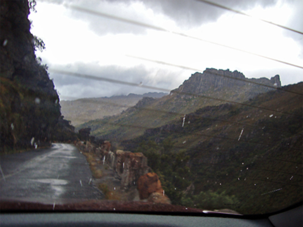 Bainskloof Pass door de achterruit