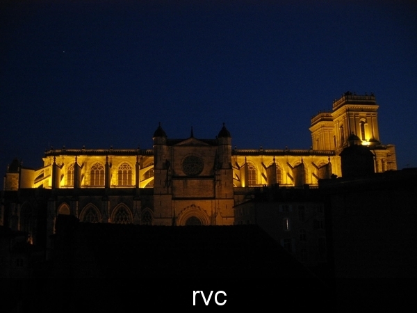 Zicht vanuit de refuge op de kathedraal: prachtig.