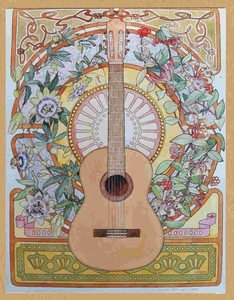 Gitaar in Lonisera en Passieflora versiering