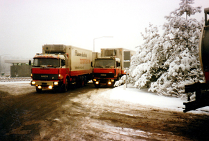 Ook in de sneeuw rijden de mannen van Storteboom