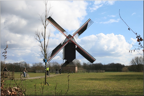 wolken,lucht,olen,molen,architectuur,lente,bomen