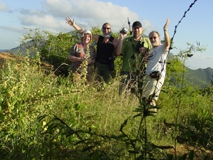 Maria, Mia, Johan en Hugo (poacher's lookout)