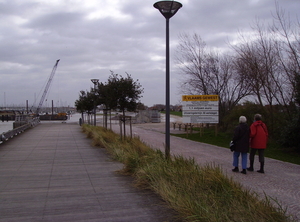 Voorlopig einde van de promenade aan de werken voor de uitbreidin