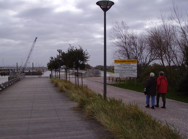 Voorlopig einde van de promenade aan de werken voor de uitbreidin