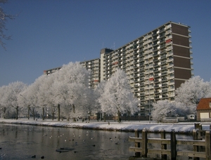 bach flat in de sneeuw gezien lovense kanaaldijk tilburg