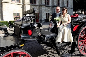 trouwfoto in koets