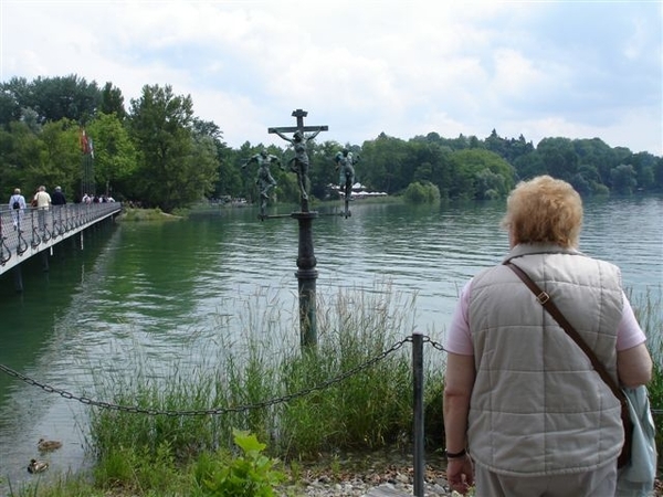 Aan de ingang van de bloemensee in Mainau.