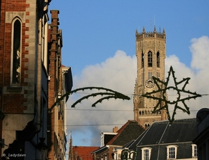 zicht op Belfort kerst