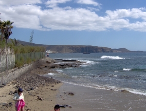 Einde strand Playa de las Amricas