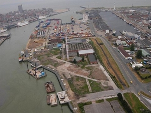 Luchtfoto zeehaven van Oostende