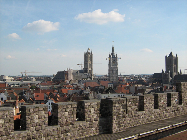 zicht op de torens van Gent