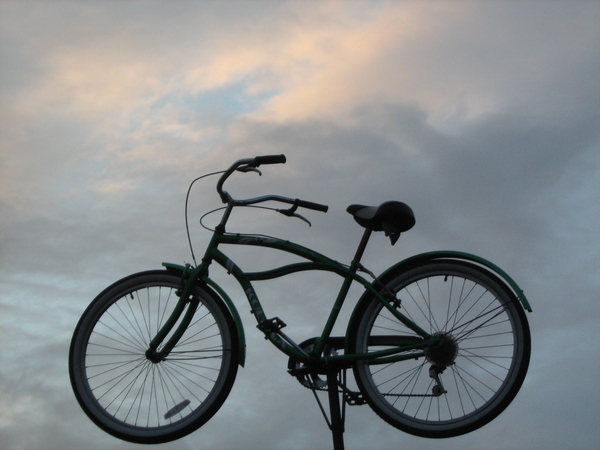 Fietsen in de avondlucht