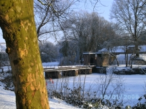 Brug over de vijver