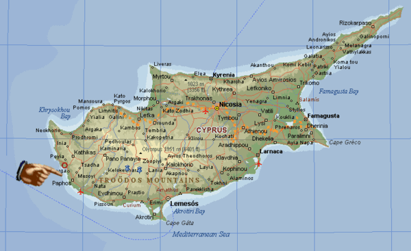 Kaart van Cyprus