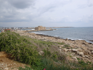 Zicht op Kasteel van Paphos...