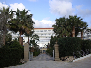 Achteraan het hotel...