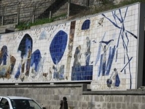 moderne vorm van azulejo Painel da Ribeira Negra