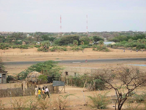 Start- en landingsbaan in Lodwar