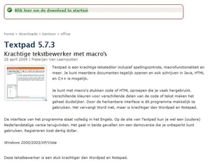 Texstpad 5.7.3   Handig als kladblok en IE adressen