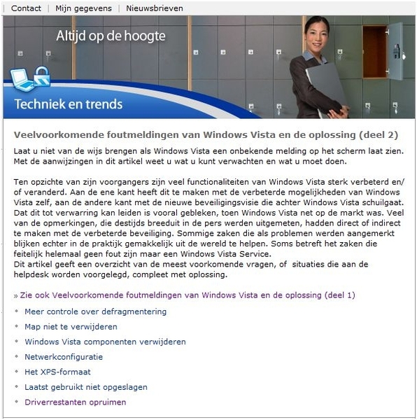 Veel voorkomende foutmeldingen in Vista