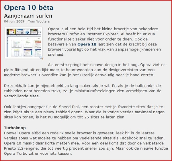 Opera 10 Brouwser