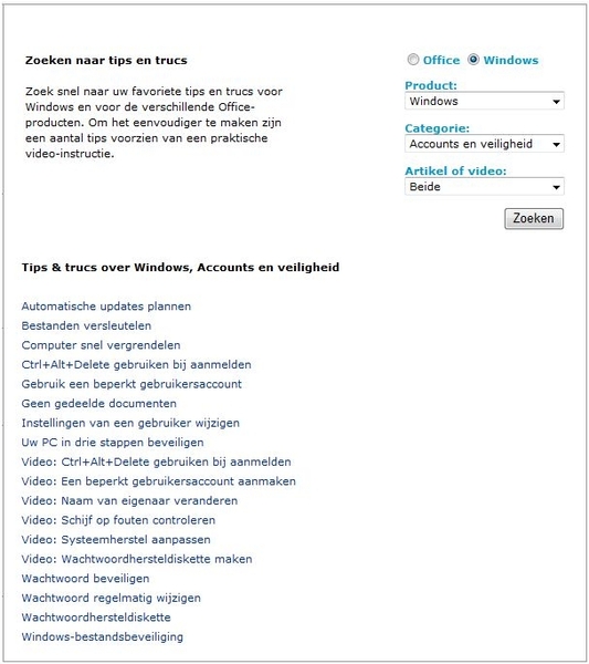 Zoek zelf naar Tips en Trucs - Office en Windows