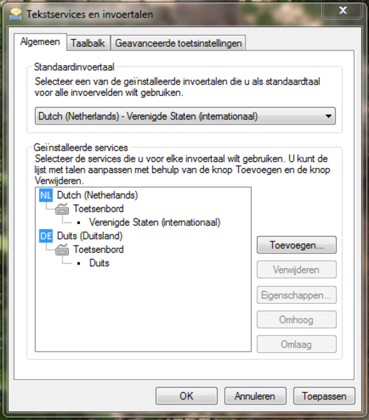 Windows RC 7 Taal instelling nederlands