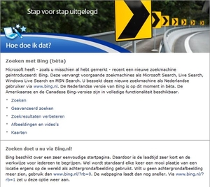 Zoeken op internet via BING