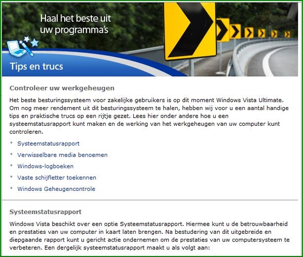 Tips en Trucs voor Vista ( Microsoft Ondernemers)