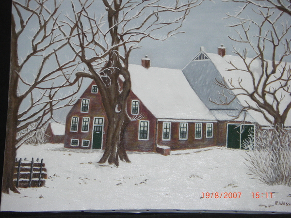 Boerderij in de sneeuw