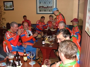 DSCF0581 Aankmst in Anseremme Dinand met de fietsclub Wezel Drive