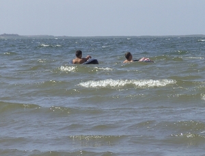 Dobberen op de golven.