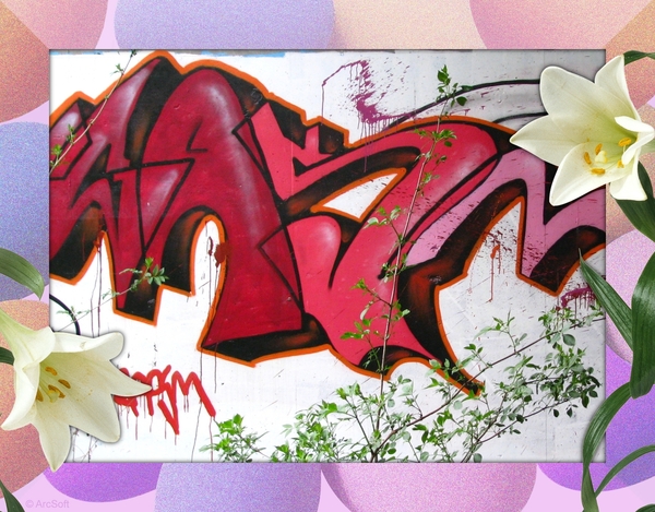 Graffiti in bloemendecor