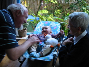 Met opa en oma