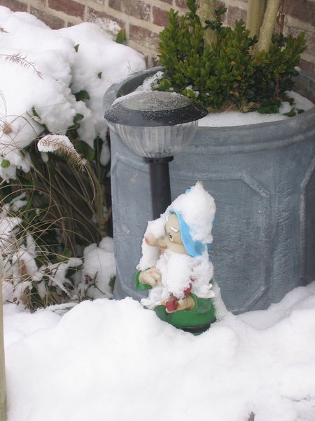 kabouter; sneeuw; kabouterlamp