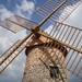 De molen staat buiten het stadje op een hoogvlakte