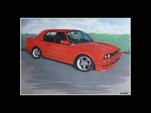 BMW-E30-Cabrio.60x80cm.Niet te koop