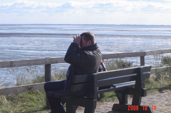 Einde van de bewoonde wereld kijkend richting wad