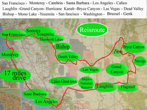 Grand tour of the west Reisroute