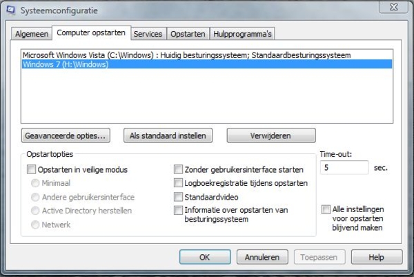 Msconfig enWindows 7 verwijderen