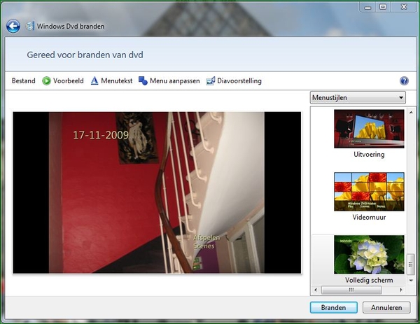 Gereed voor branden met Windows Dvd programma