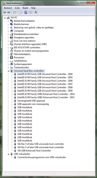 USB Controllers ...... controleren > Detectie  uitschakelen