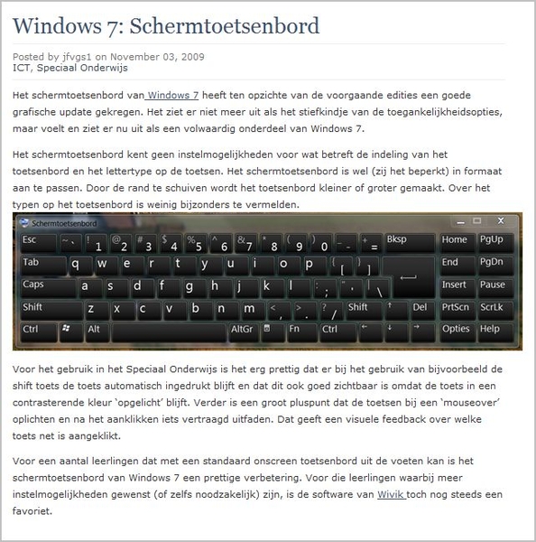 Windows 7 Scherm toetsenbord