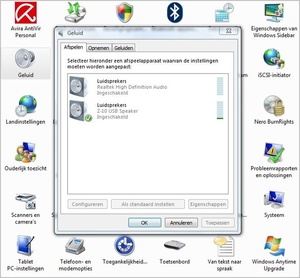 Geluid afspeler kiezen ( Vista en Windows 7)