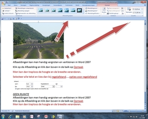 Afbeeldingen en regelafstand in Word 2007