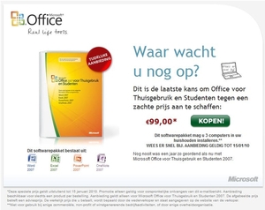 Office 2007 voor thuis gebruik en studenten op 3 Pc's